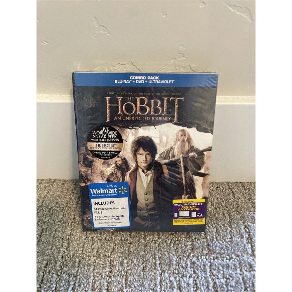 The Hobbit: An Unexpected Journey (3-Disc Blu-ray, 2013, Digibook) Brand New !